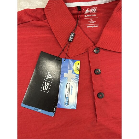Adidas Golf Climacool Polo Shirt Men’s XL Red Lime Green Set Embroidered - Picture 3 of 13